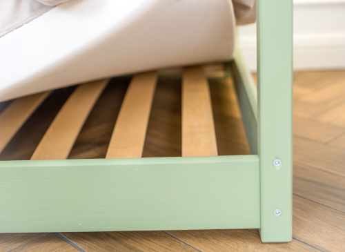 MORIS 90x200 olive green single children's house bed Lano Furniture