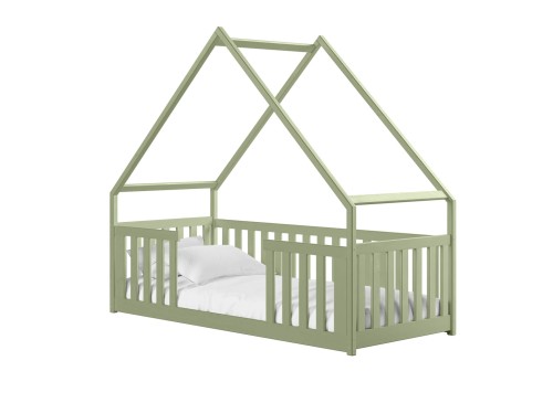 BEE 90x200 olive green Montessori floor children's house bed Lano Furniture