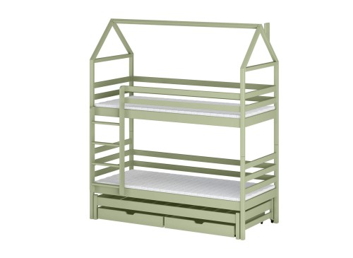 DALIA 80x180 olive green house bunk bed Lano Furniture