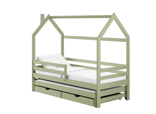 DANEK 90x180 olive green children's house bed Lano Furniture