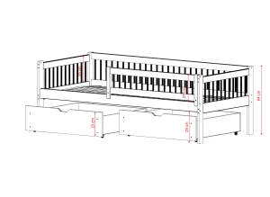 EDI 80x180 cashmere single children's bed Lano Furniture