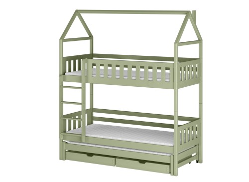 IGA 80x170 olive green house bunk bed Lano Furniture