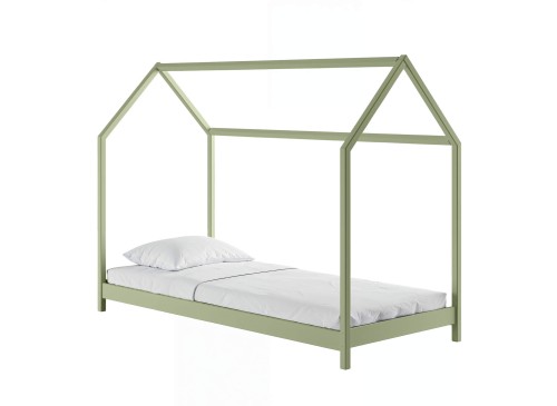 LUCKY 80x160 olive green single children's house bed Lano Furniture
