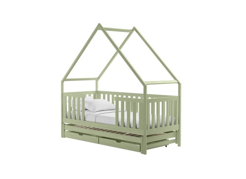 MAGIC 80x200 olive green double pull-out house bed Lano Furniture
