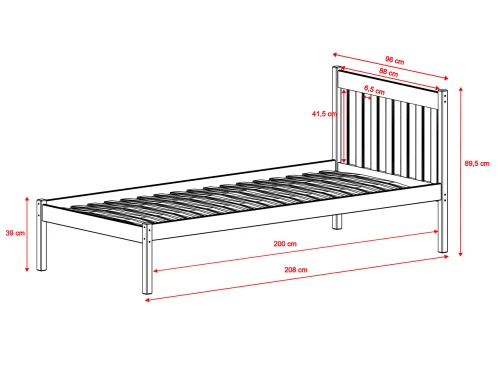 MARTIN 90x200 cashmere single youth bed Lano Furniture