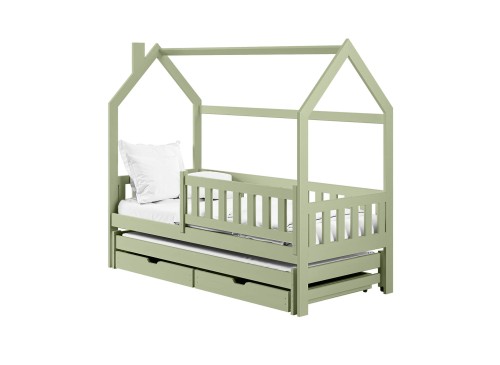 MONKEY 90x200 olive green children's house bed Lano Furniture