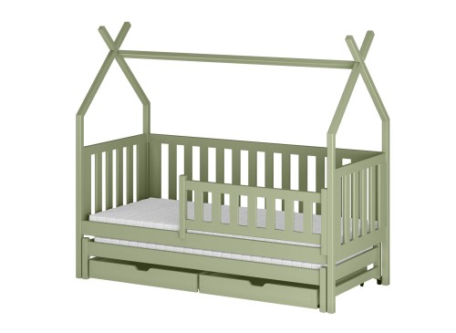 TYTUS 80x200 olive green double trundle tipi bed Lano Furniture