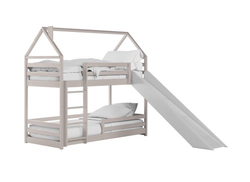 PLAY 90x190 cashmere bunk bed with slide Lano Furniture