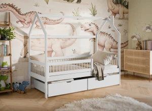 OSKAR 80x200 white children's house bed Lano Furniture