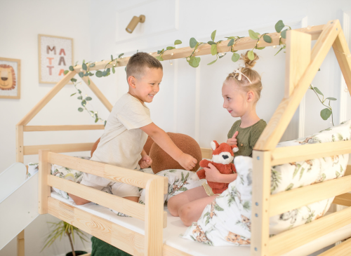PLAY 90x200 pine bunk bed with a slide Lano Furniture