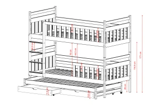 KLARA 90x190 cashmere bunk bed Lano Furniture