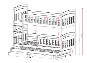 VIKI 90x200 cashmere bunk bed Lano Furniture