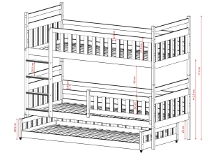 OLIWIA 80x160 cashmere bunk bed Lano Furniture