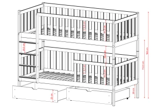 MICHALINA 90x200 cashmere bunk bed Lano Furniture