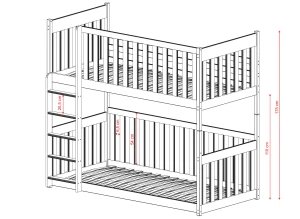 KONRAD 90x190 cashmere bunk bed Lano Furniture