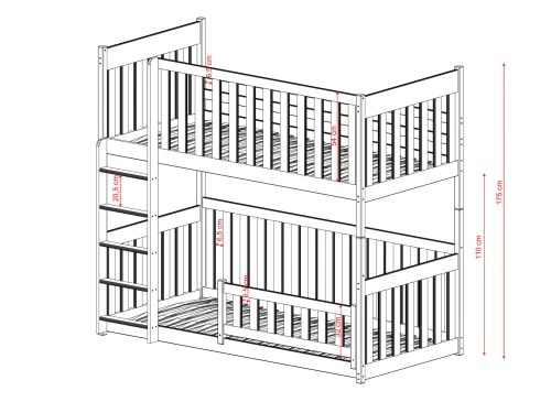 KONRAD 90x200 cashmere bunk bed Lano Furniture