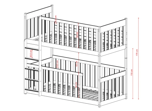 KONRAD 90x200 cashmere bunk bed Lano Furniture