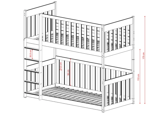 KONRAD 90x200 cashmere bunk bed Lano Furniture