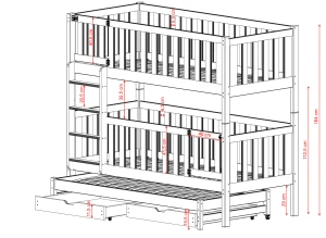 AGATHA 80x180 olive green bunk bed Lano Furniture