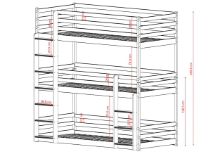 TED 90x190 olive green bunk bed Lano Furniture