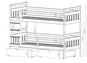 ADAŚ 80x170 pine bunk bed Lano Furniture