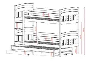 ALAN 90x180 cashmere bunk bed Lano Furniture