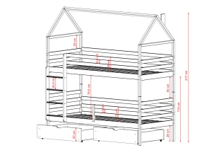 ALEX 80x160 olive green bunk bed Lano Furniture