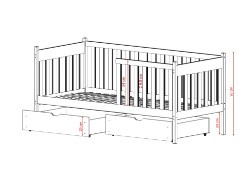 ALICJA 90x190 cashmere single children's bed Lano Furniture