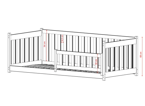 CONCEPT 80x200 grey montessori floor cot bed Lano Furniture