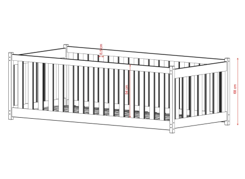CONCEPT 80x200 grey montessori floor cot bed Lano Furniture