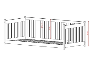 CONCEPT 80x180 cashmere single children's cot bed Lano Furniture
