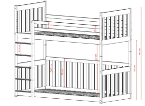 CRIS 80x160 cashmere bunk bed Lano Furniture