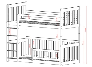 CRIS 90x190 cashmere bunk bed Lano Furniture
