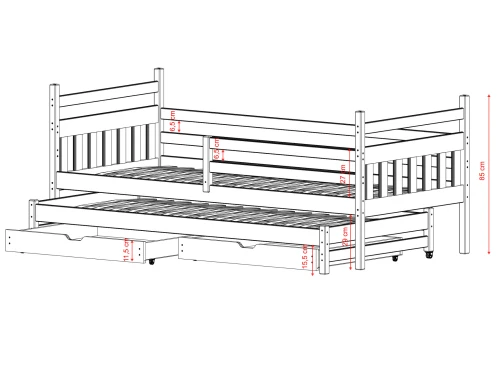 DANIEL 80x180 pine bunk bed Lano Furniture