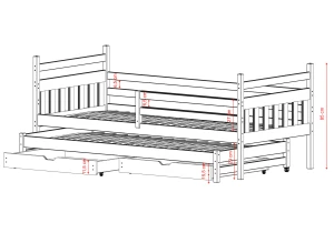 DANIEL 80x200 pine bunk bed Lano Furniture