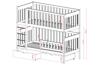 DAWID 80x200 cashmere bunk bed Lano Furniture