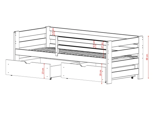 ERGO 90x180 blue children’s bed Lano Furniture