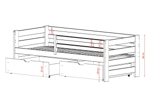 ERGO 80x190 cashmere single children's bed Lano Furniture