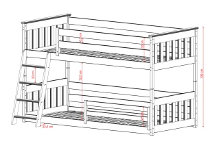 KEVIN 90x190 cashmere bunk bed Lano Furniture
