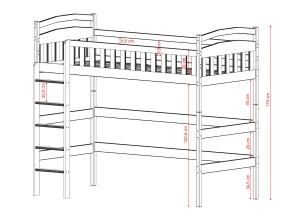 MIA 80x200 cashmere loft bed Lano Furniture