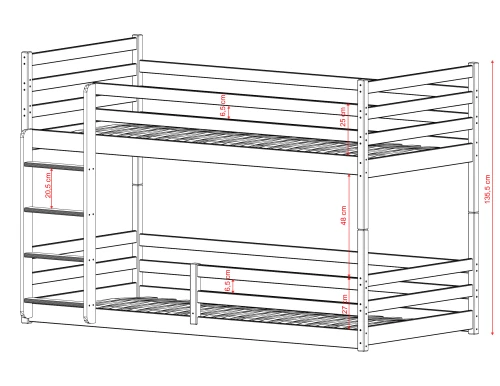 MINI 80x160 olive green bunk bed Lano Furniture