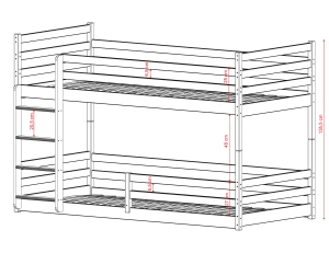 MINI 80x170 olive green bunk bed Lano Furniture