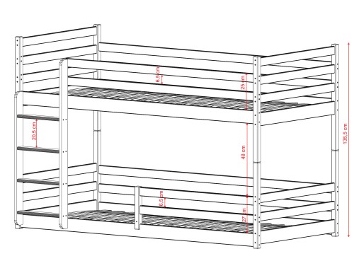 MINI 90x190 olive green bunk bed Lano Furniture