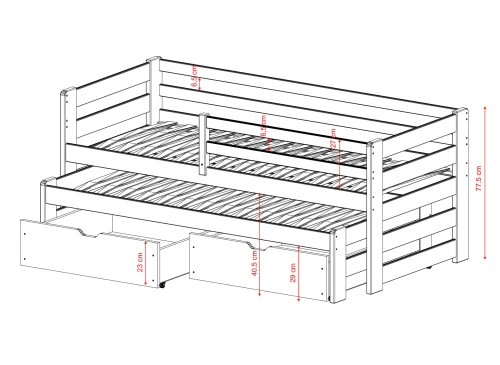 SENSO 80x180 blue bunk bed Lano Furniture