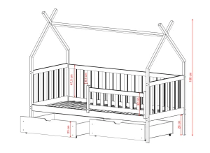 SIMBA 80x190 pine children's tipi bed Lano Furniture