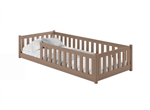 BELLA 90x190 milk chocolate Montessori floor bed for children Lano Furniture