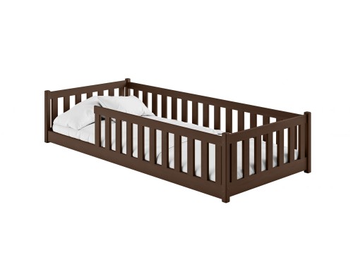 BELLA 80x160 dark chocolate Montessori floor bed for children Lano Furniture