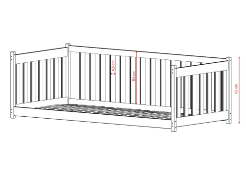 CONCEPT 80x190 milk chocolate single children's bed playpen Lano Furniture