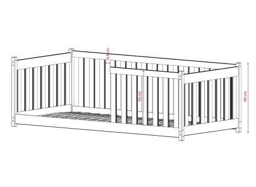 CONCEPT 80x160 dark chocolate Montessori floor bed children's playpen Lano Furniture