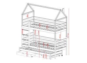 DALIA 80x190 cinnamon bunk bed Lano Furniture